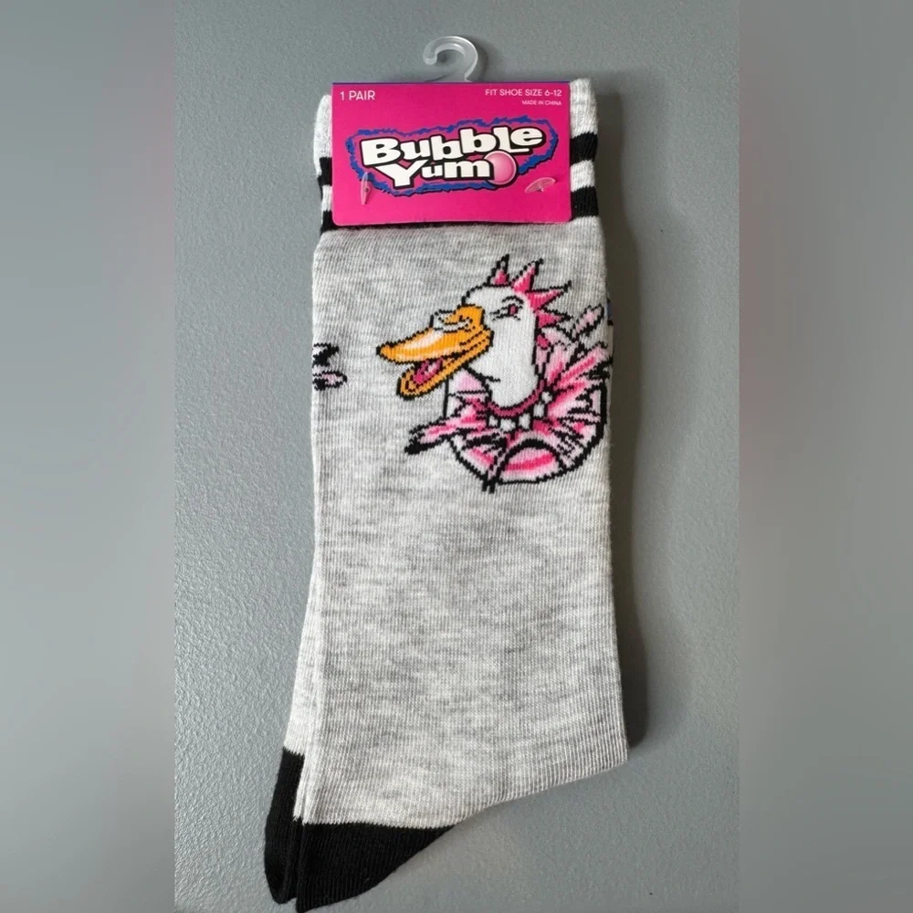 Bubble yum Duck Graphic Crew Socks logo